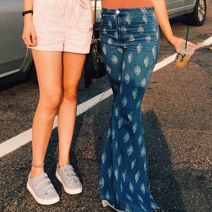 Free People Patterned Bell Bottoms